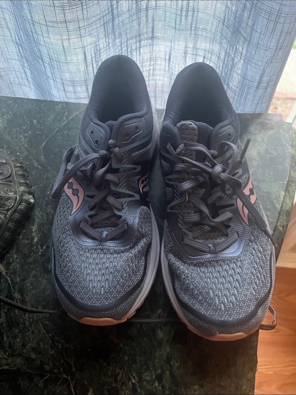 Saucony Charcoal & Pink Athletic Running Sneakers